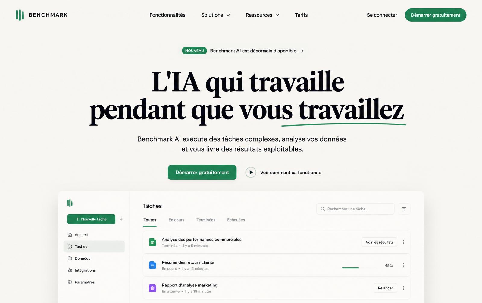 Site vitrine Benchmark AI